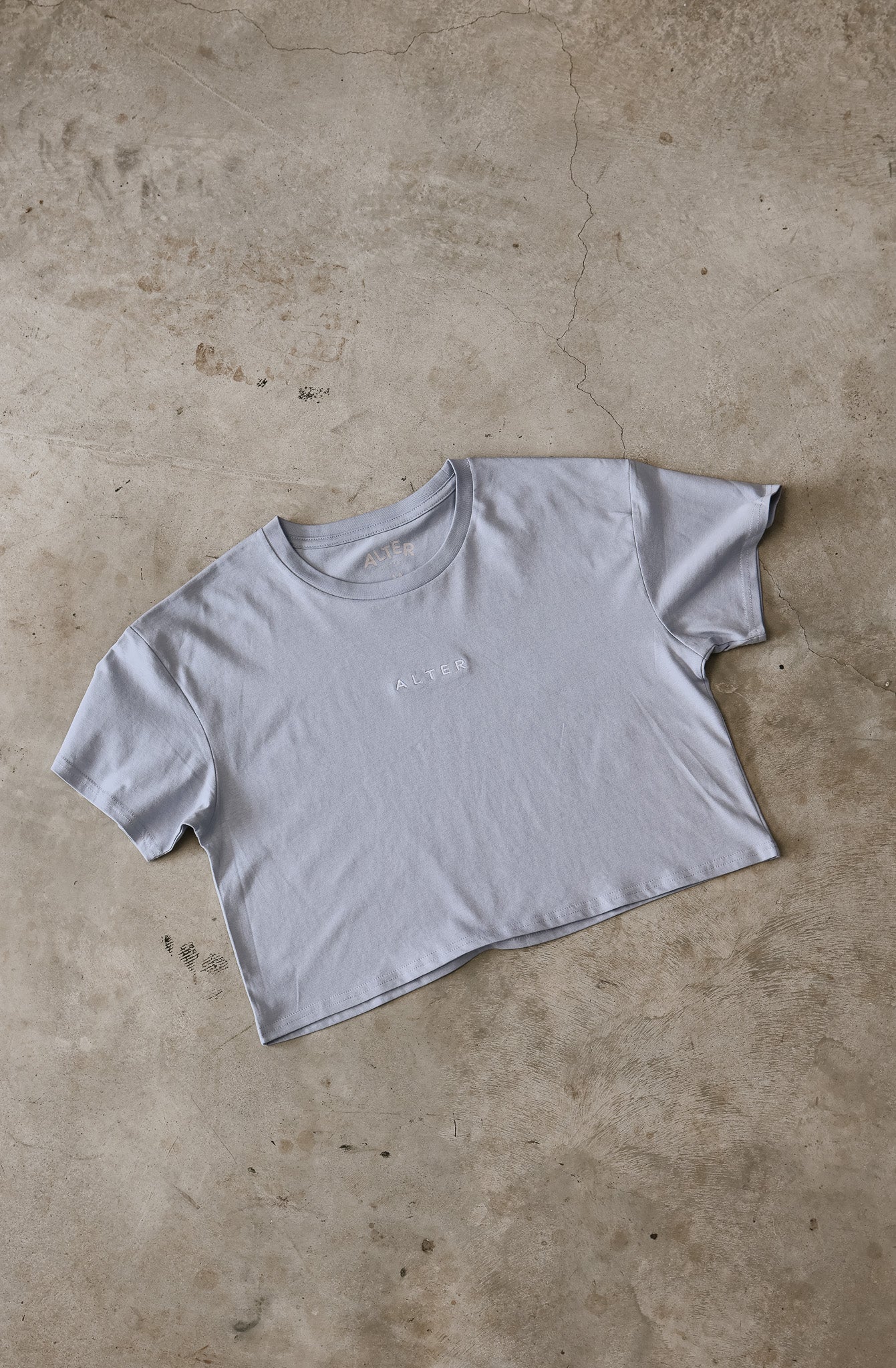 Womens Crop Tee - Sky Blue