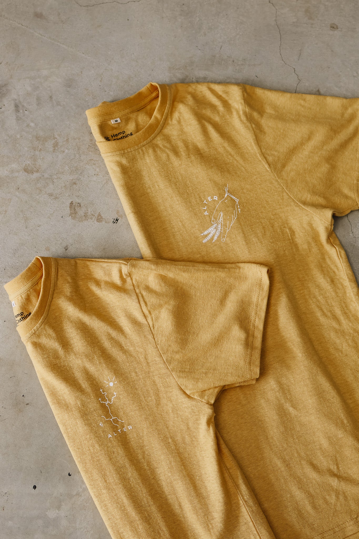 Mens Hemp Tee - Mustard