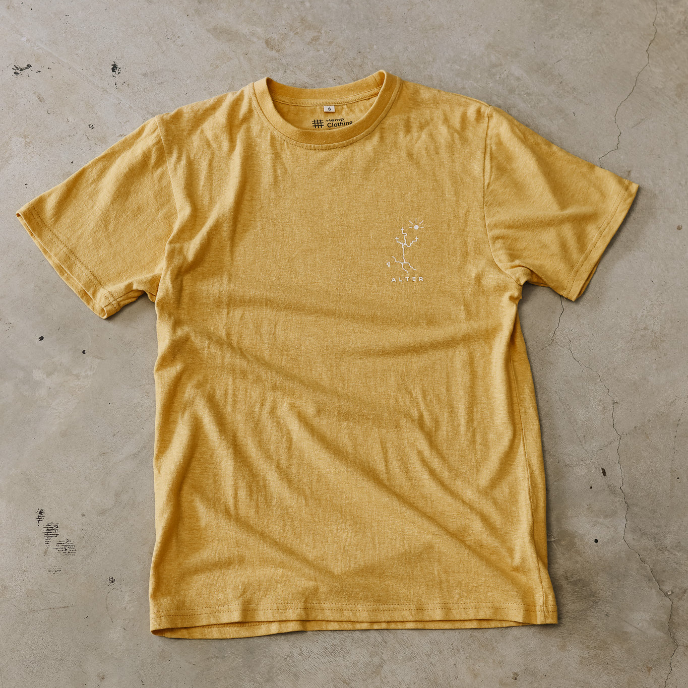 Womens Hemp Tee - Mustard