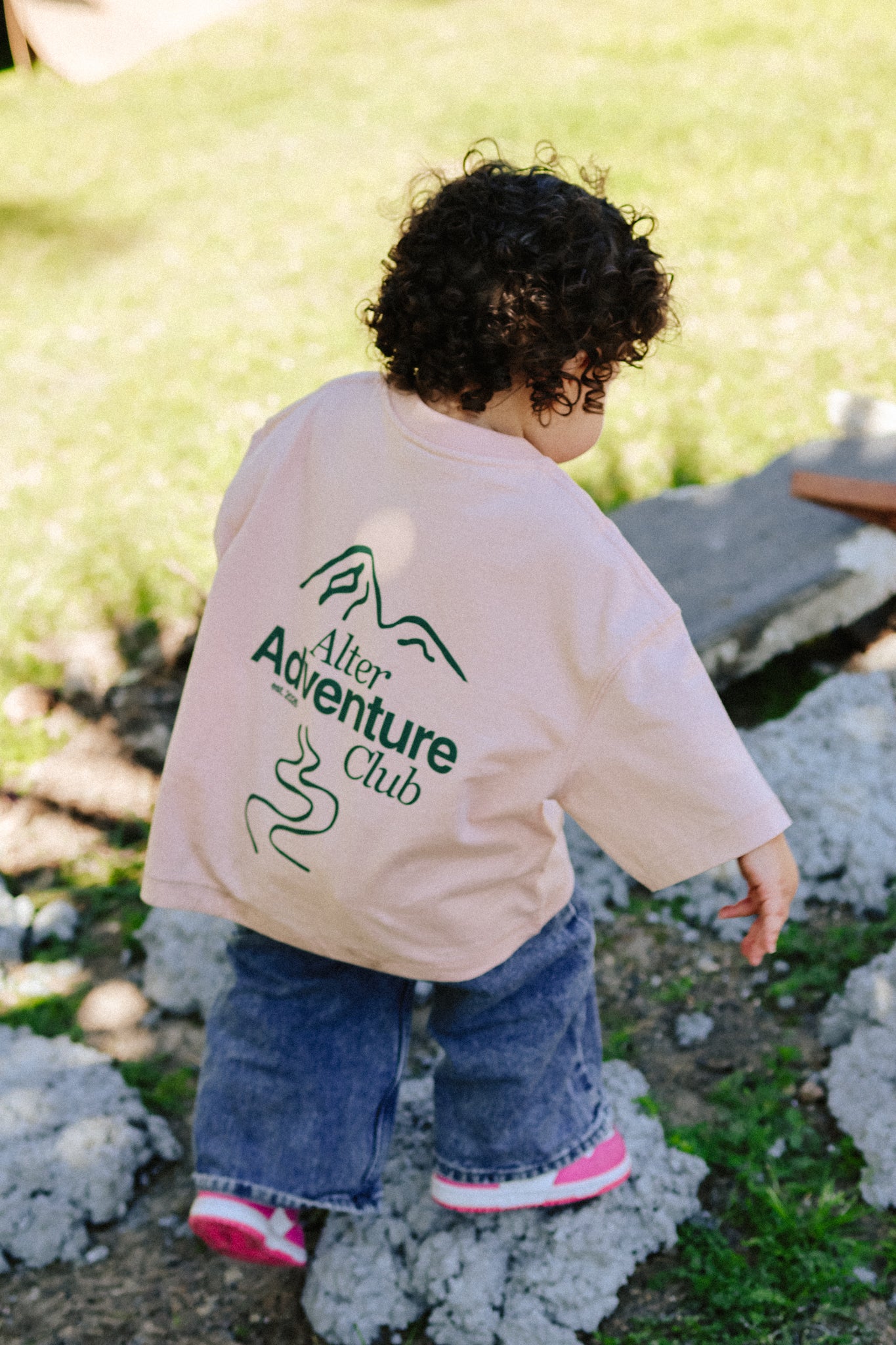 Kids Adventure Slouch Tee - Organic Cotton (Blush)