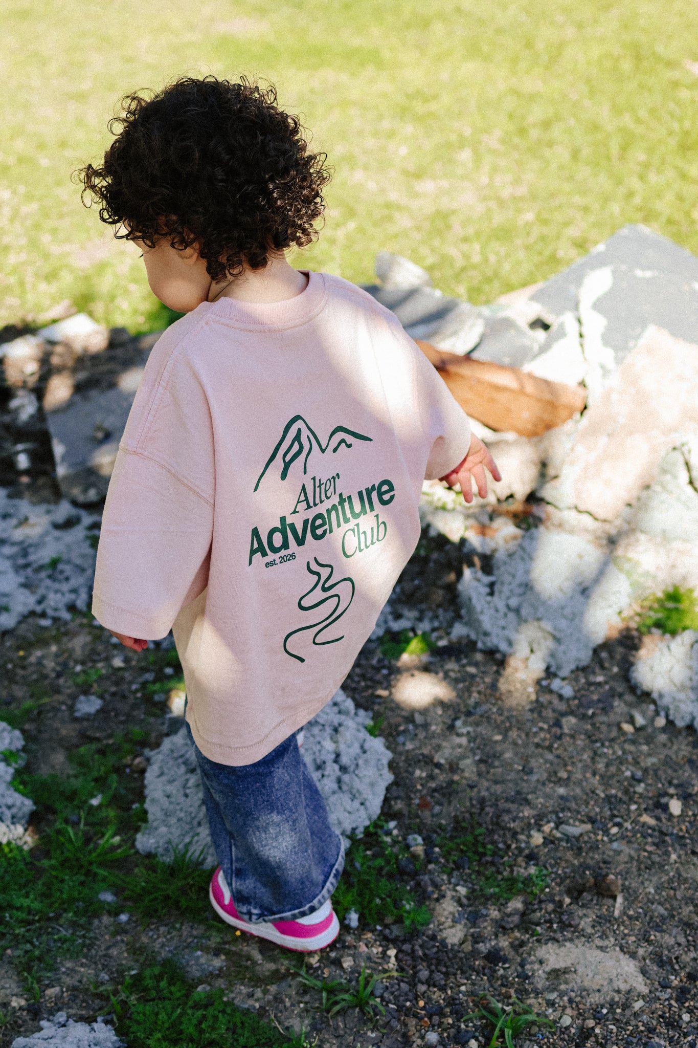 Kids Adventure Slouch Tee - Organic Cotton (Blush)