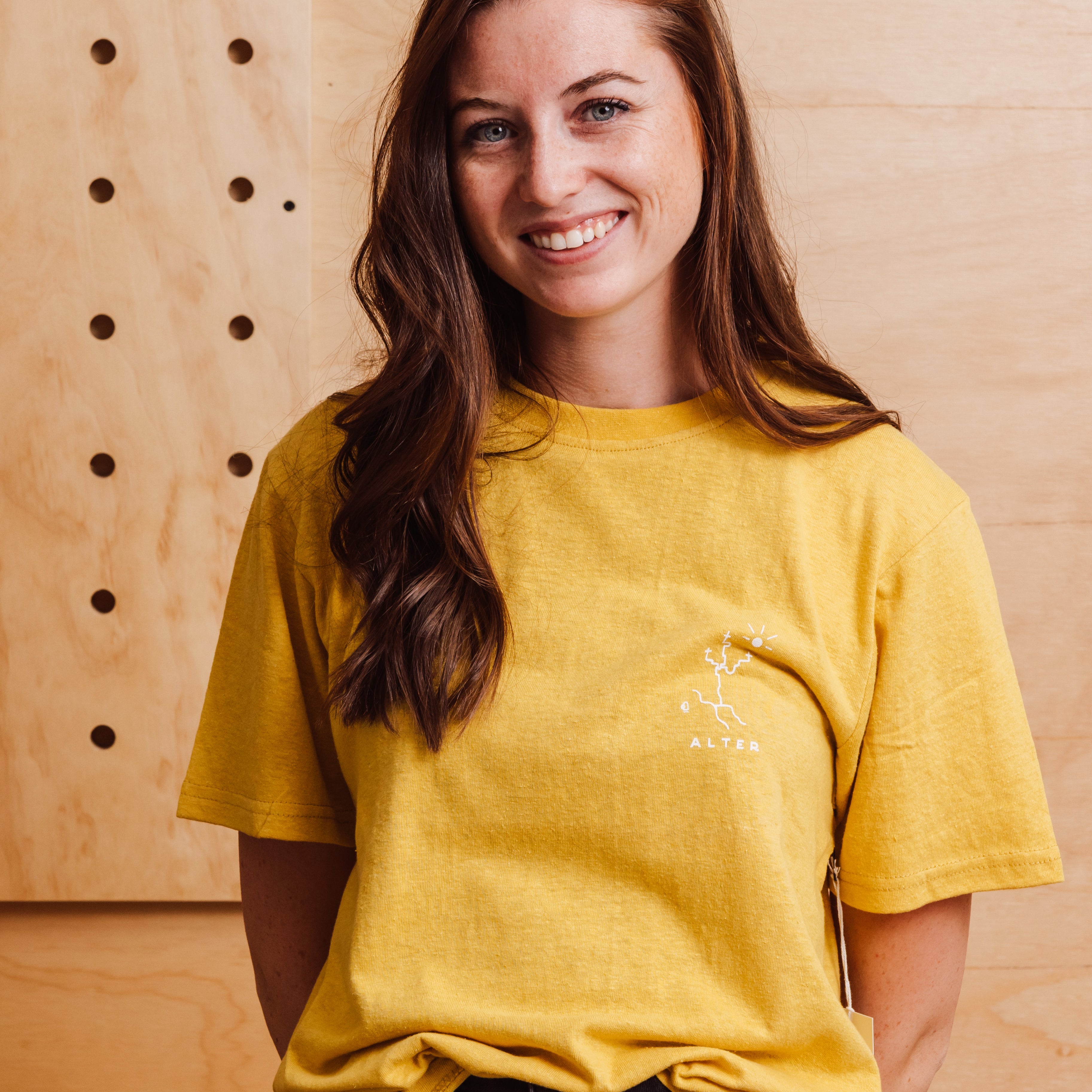 Womens Hemp Tee - Mustard